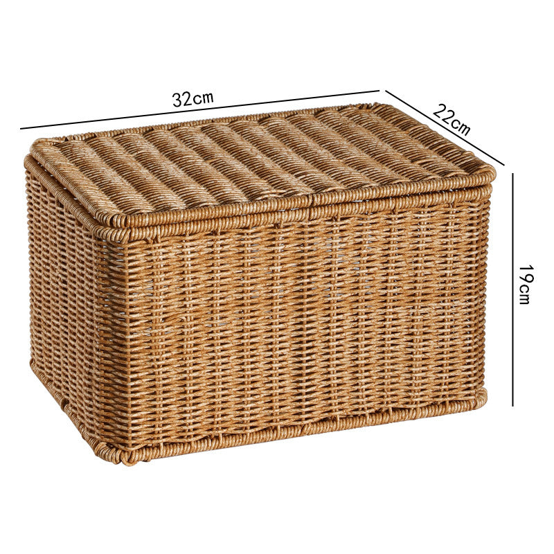 Rattan-Look Aufbewahrungskorb mit Deckel – Bild 11 | LuxeStyle