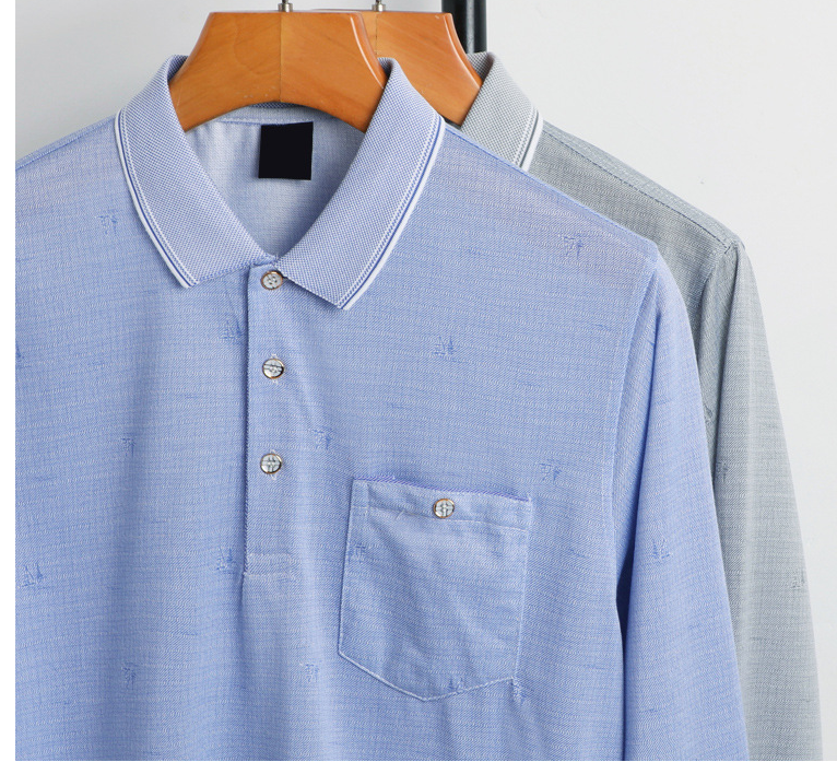 Herren Langarm-Shirt mit Reverskragen