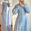 Gestreiftes Langarm-Hemdblusenkleid