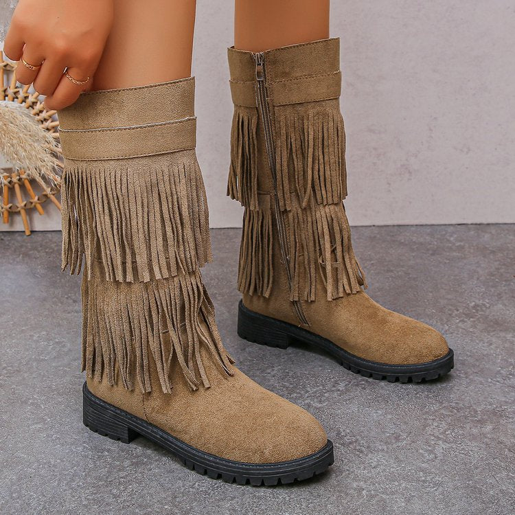 Klassische Damen-Boots mit niedrigem Absatz – Bild 5 | LuxeStyle