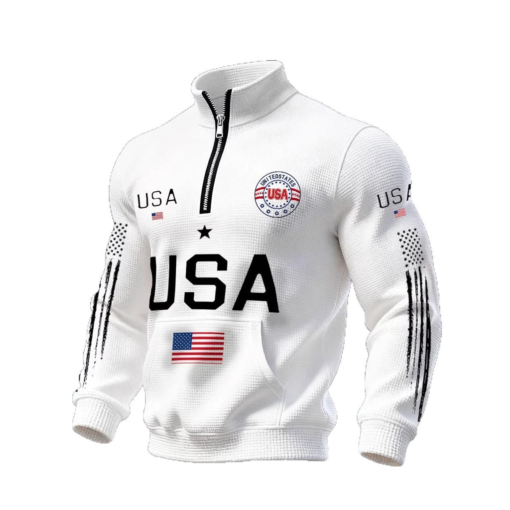 Herren-Sweatshirt mit Stehkragen und Aufsatztasche | LuxeStyle