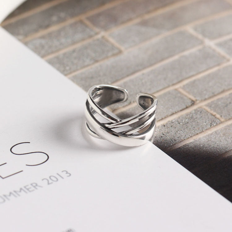 Personalisierter Retro Silberring mit unregelmässiger Form – Bild 2 | LuxeStyle