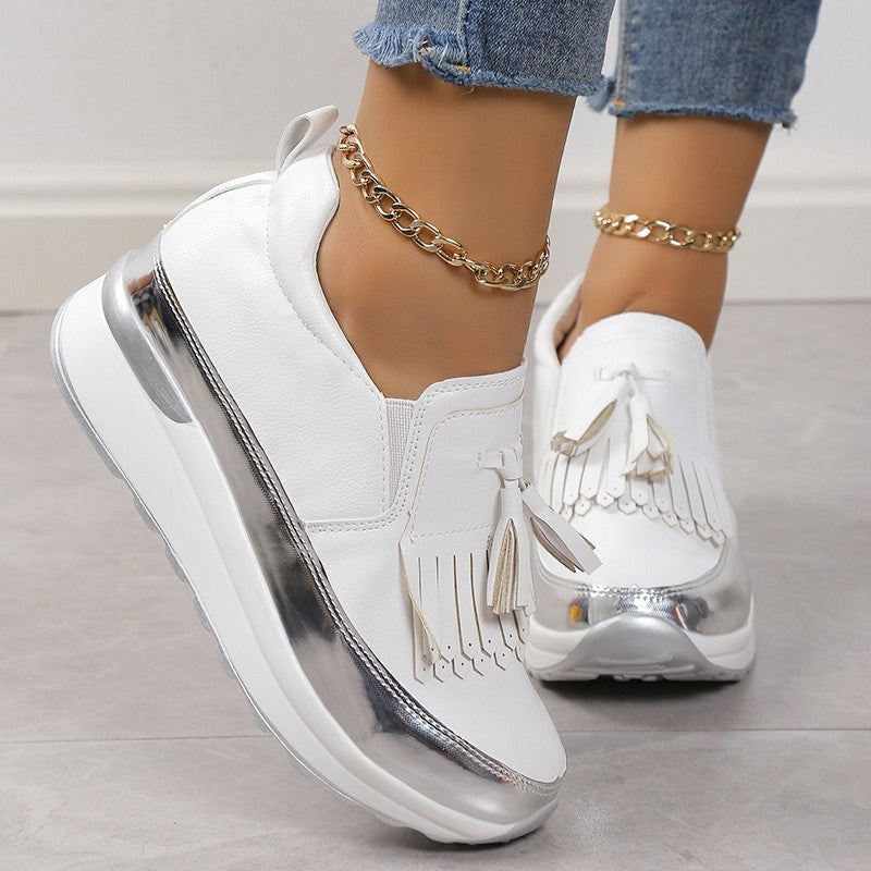 Damen Plateau-Sneaker mit Quaste