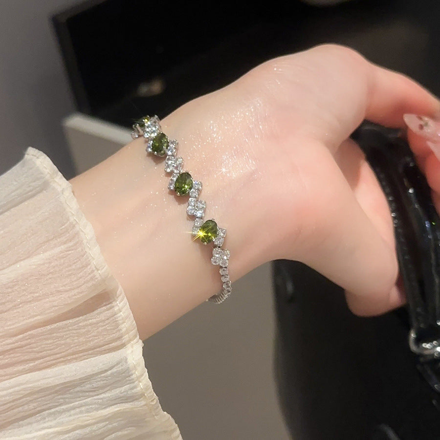 Vergoldetes Zirkonia Armband, geometrisch – Ansicht 3