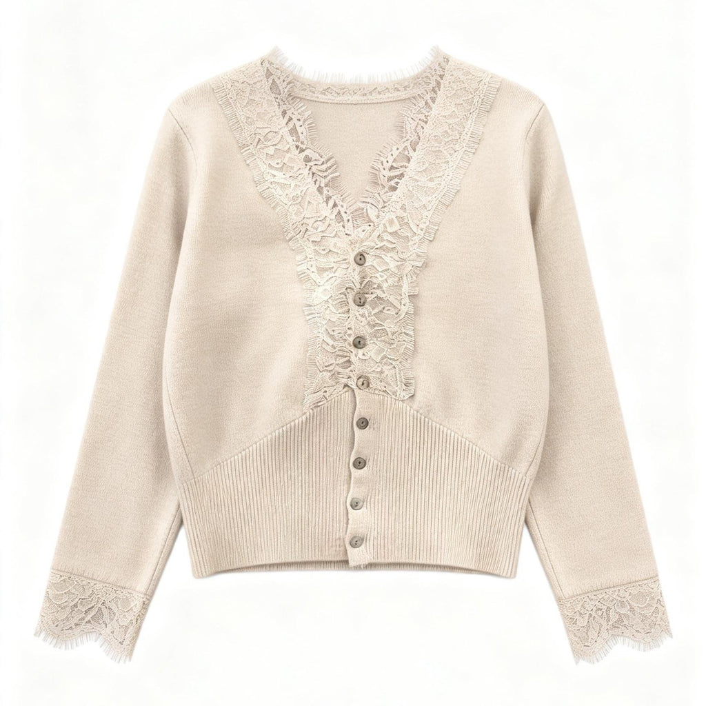 Schlankmachendes Langarm-Shirt mit Spitze
