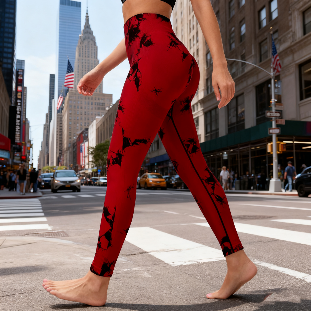 Vier Jahreszeiten Yoga-Hose mit Print