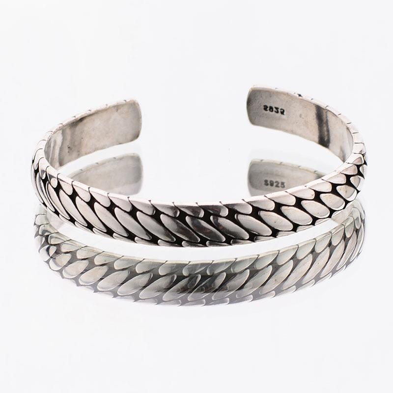 Silber-Armreif «Serpent» · S925, Schlangenschuppen-Optik