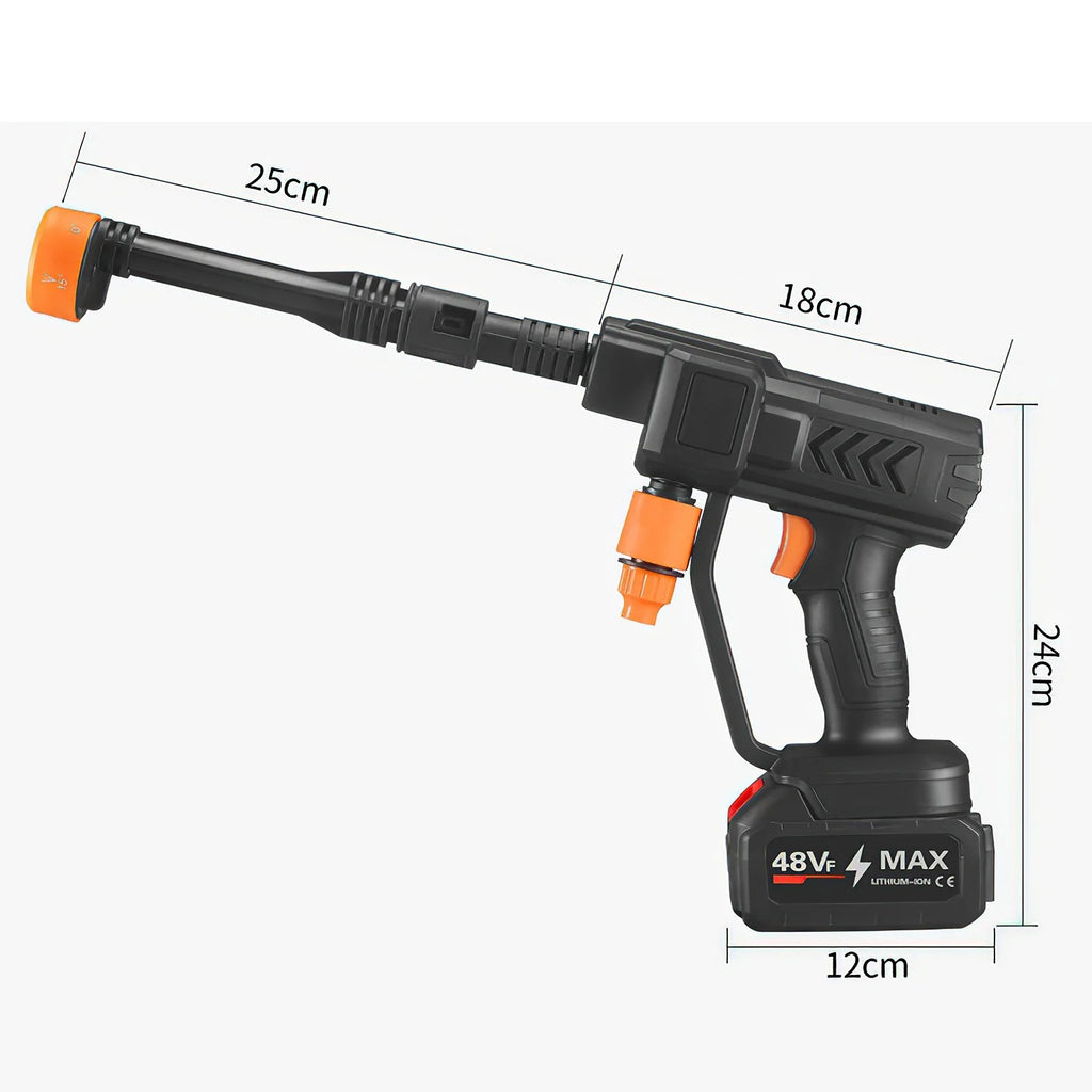 48V Hochdruck-Wasserkanone 6-in-1 Düse für Auto, Boden & Gartenreinigu