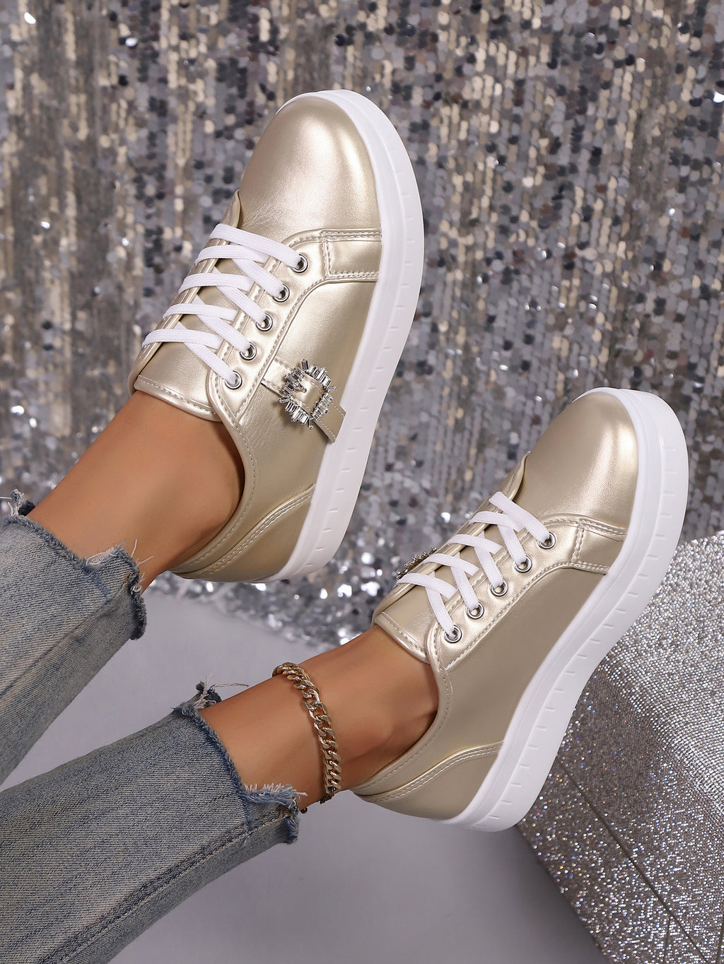 Sportliche Damen-Sneaker aus weichem PU-Leder