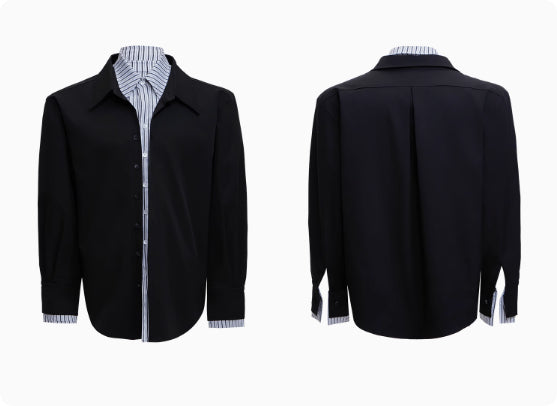 Gestreiftes Patchwork Hemd für Herren – Bild 5 | LuxeStyle