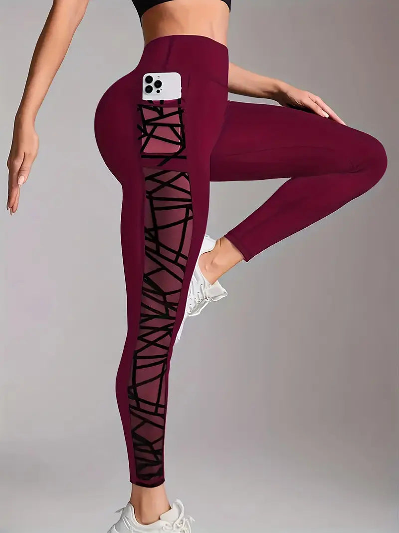 Po-lift Leggings mit Mesh & Taschen