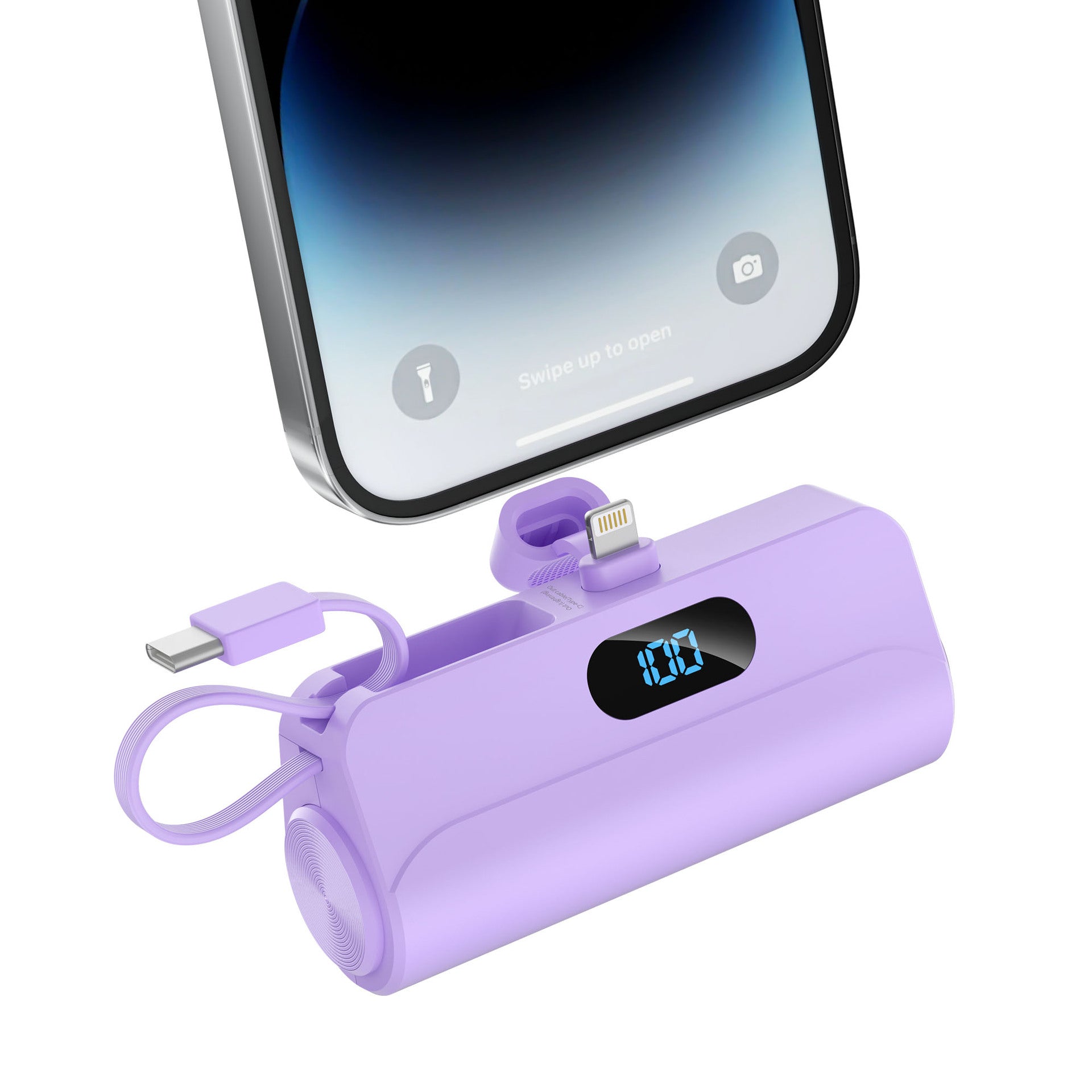 Mini Powerbank mit integriertem Kabel