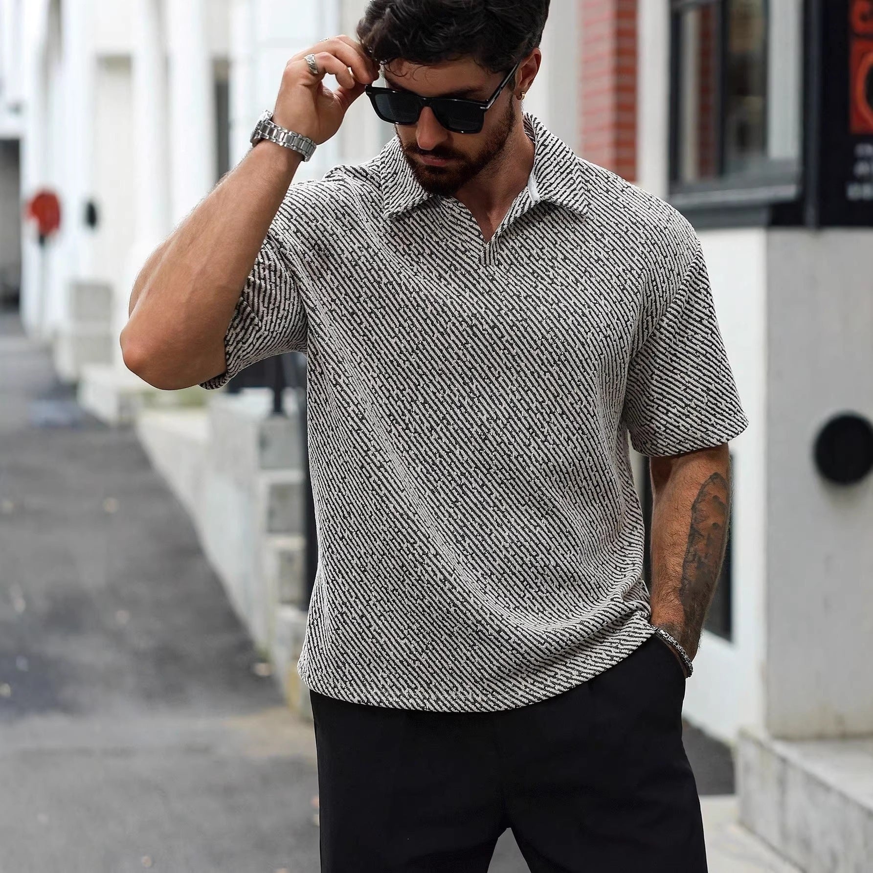 Legeres Polo-Shirt mit Karomuster