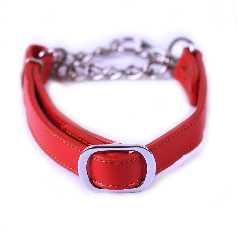 Semi-kontrolliertes P-Kettenhalsband aus Rindsleder – Bild 2 | LuxeStyle