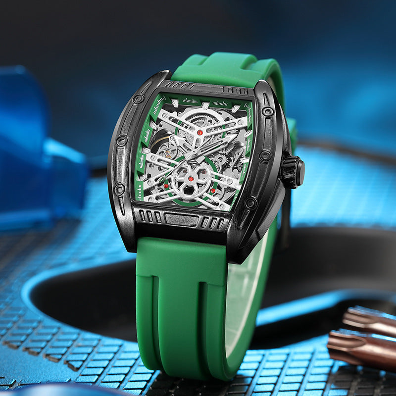 Herren-Mechanik-Uhr mit Silikonband