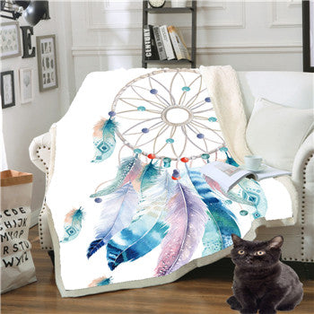 Kuschelige Plüschdecke mit Cartoon-Print
