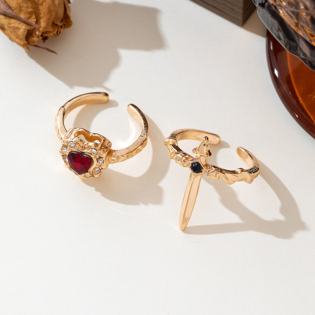 Sword of Love Partner-Ring-Set Herz und Schwert
