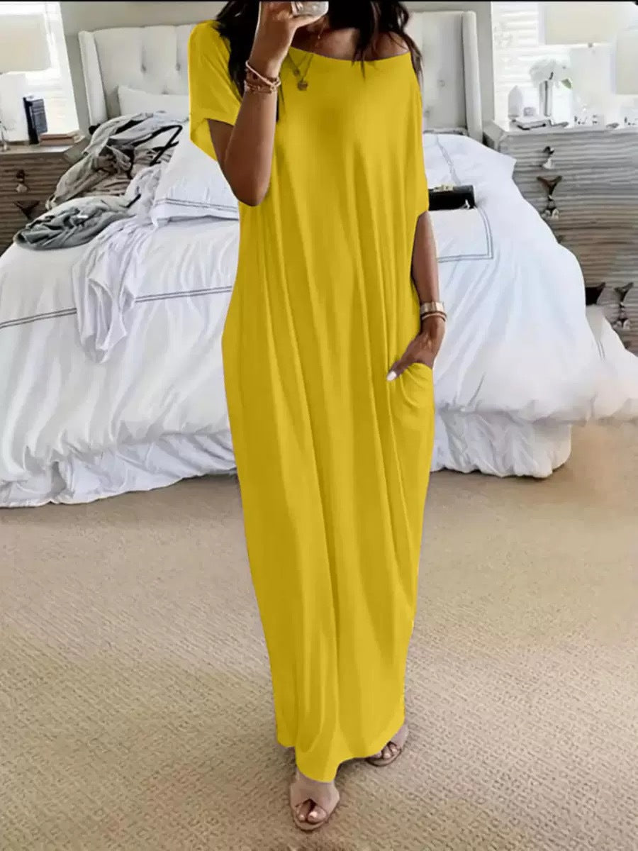Elegantes Maxikleid mit kurzen Ärmeln – Bild 2 | LuxeStyle