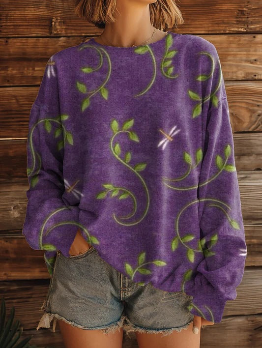 Bedrucktes Langarm-Sweatshirt für Damen