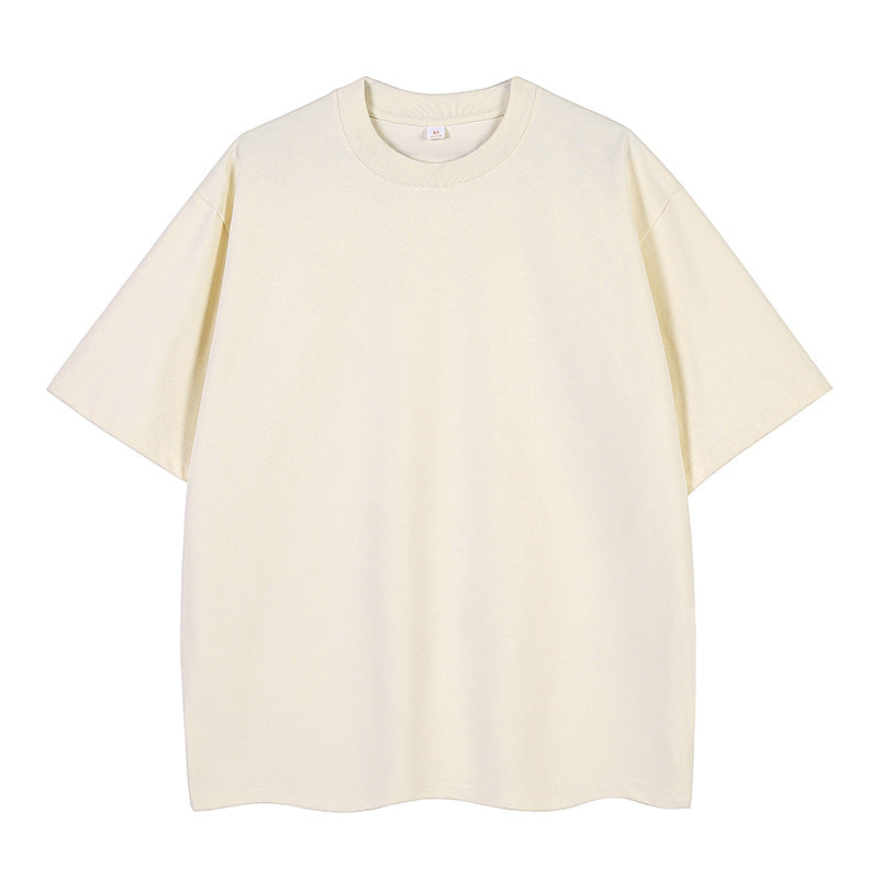 Doppelgarn Kurzarm Baumwoll-T-Shirt