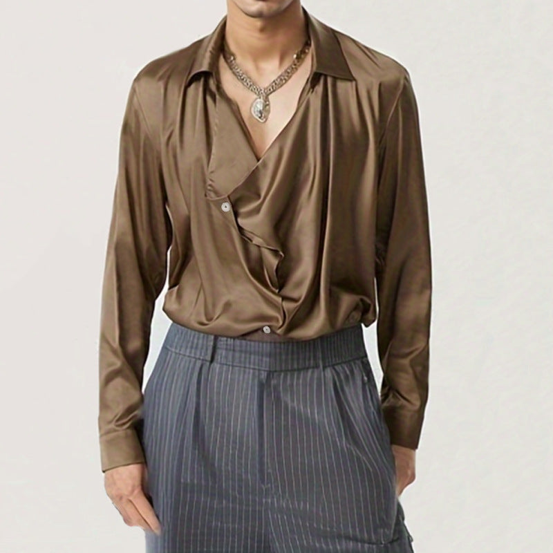 Herren Langarmshirt mit Mandarin-Kragen – Bild 6 | LuxeStyle