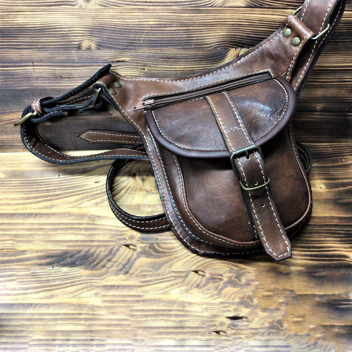 Leder-Taille-Bag
