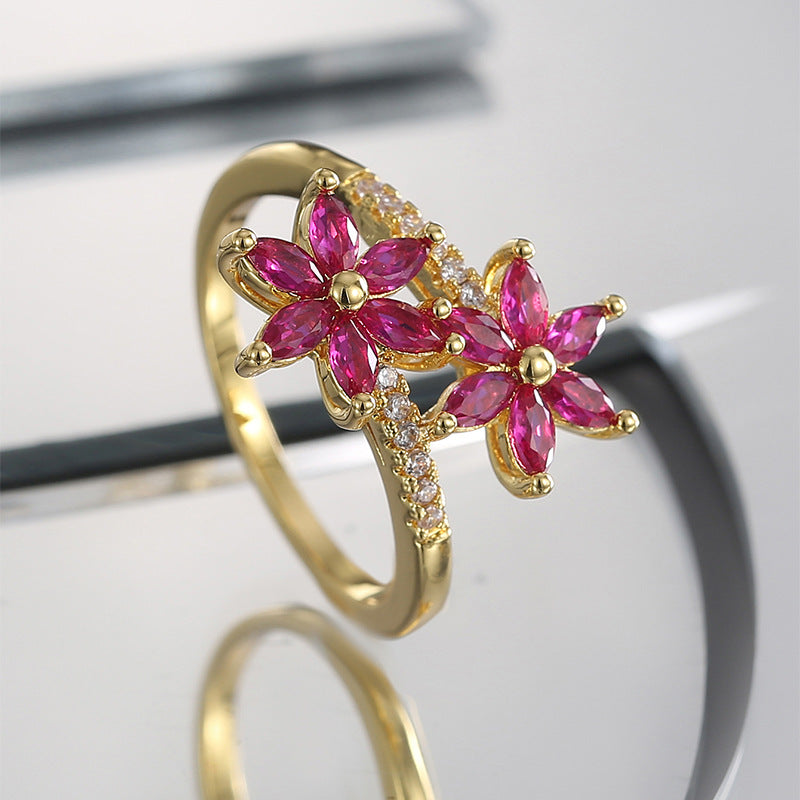 Mori Style Blumenring mit Zirkonia – Bild 8 | LuxeStyle