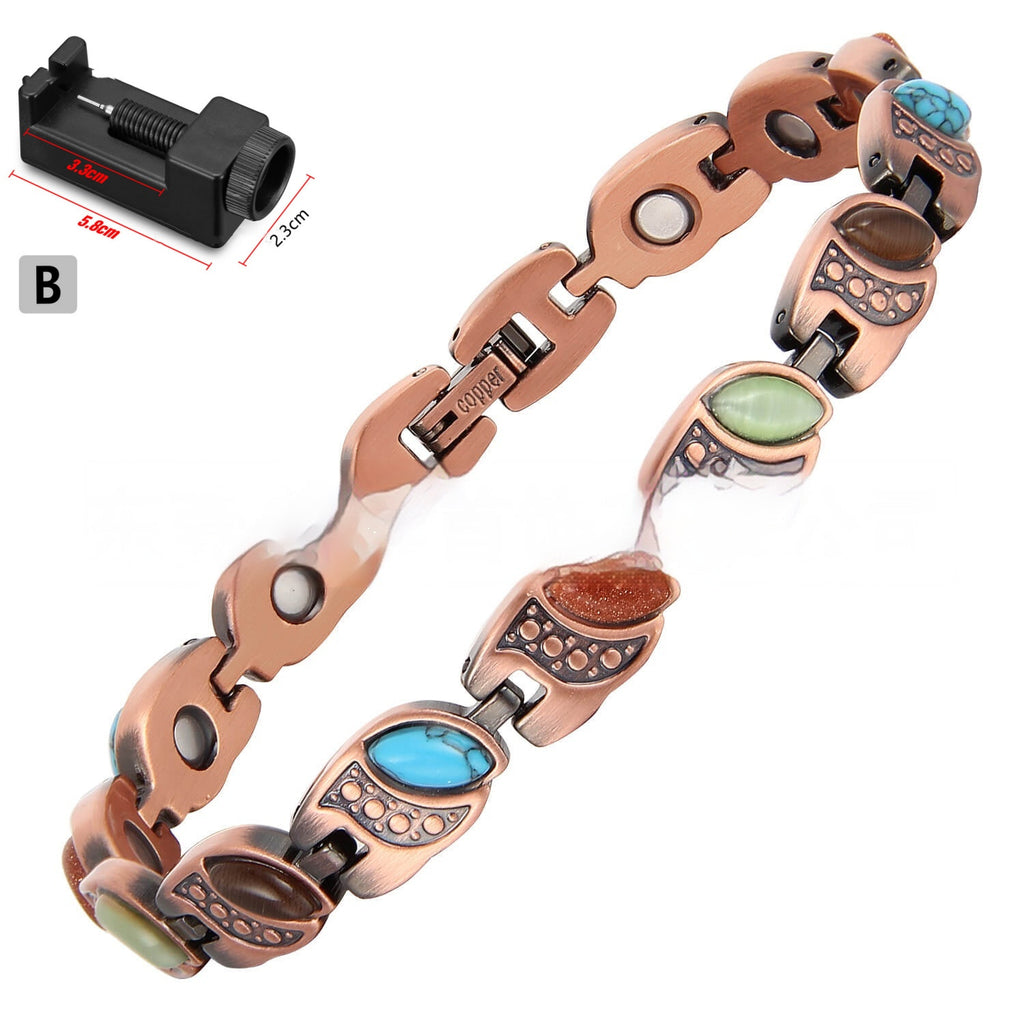 Magnetarmband aus rotem Kupfer für Damen – Bild 4 | LuxeStyle