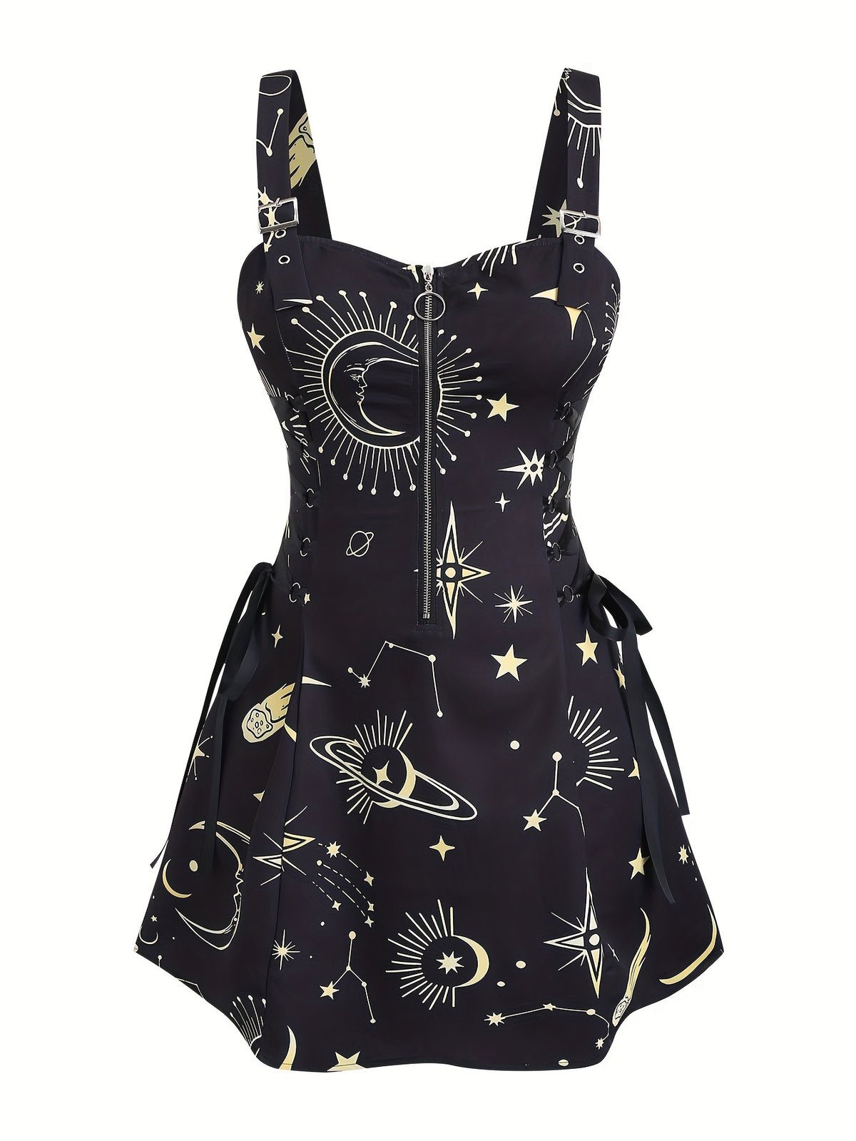 Figurbetontes Spaghettiträger-Kleid mit Totenkopf – Bild 8 | LuxeStyle