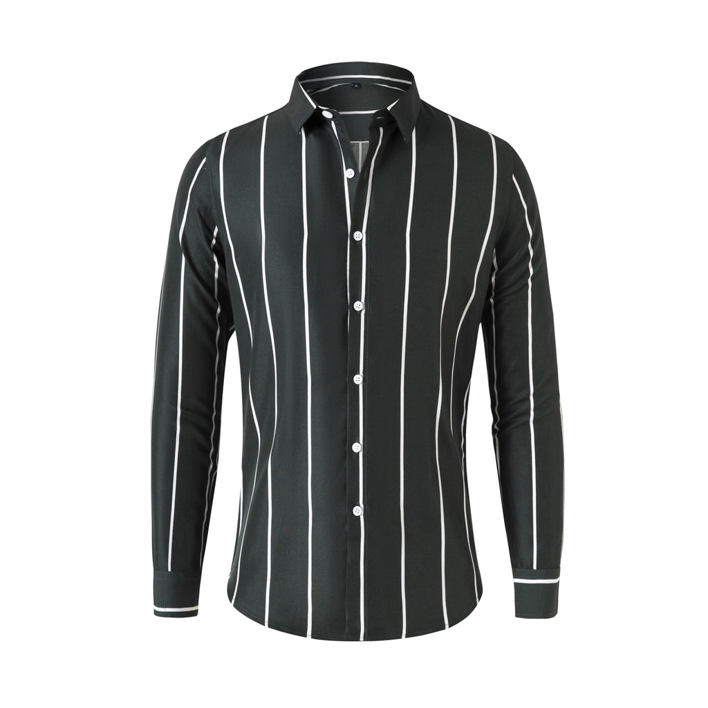 Slim-Fit Langarmhemd für Herren mit Streifen – Bild 8 | LuxeStyle