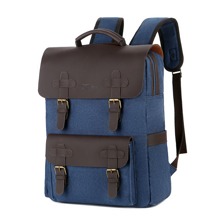 Männlicher Canvas-Computer-Rucksack – Bild 3 | LuxeStyle