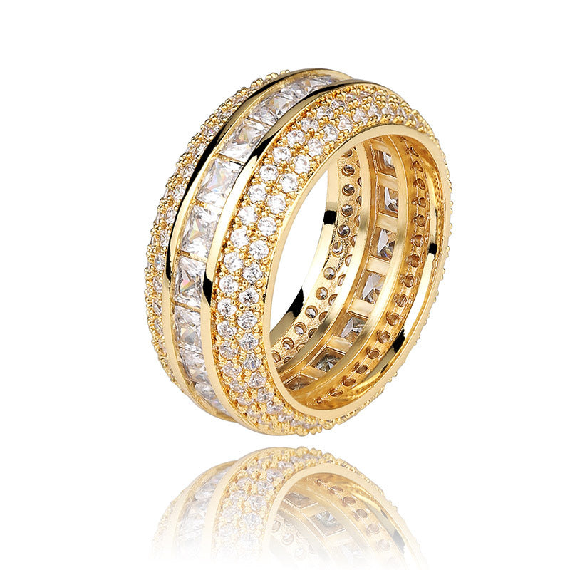 Vergoldeter Ring mit Zirkonia-Steinen – Bild 5 | LuxeStyle