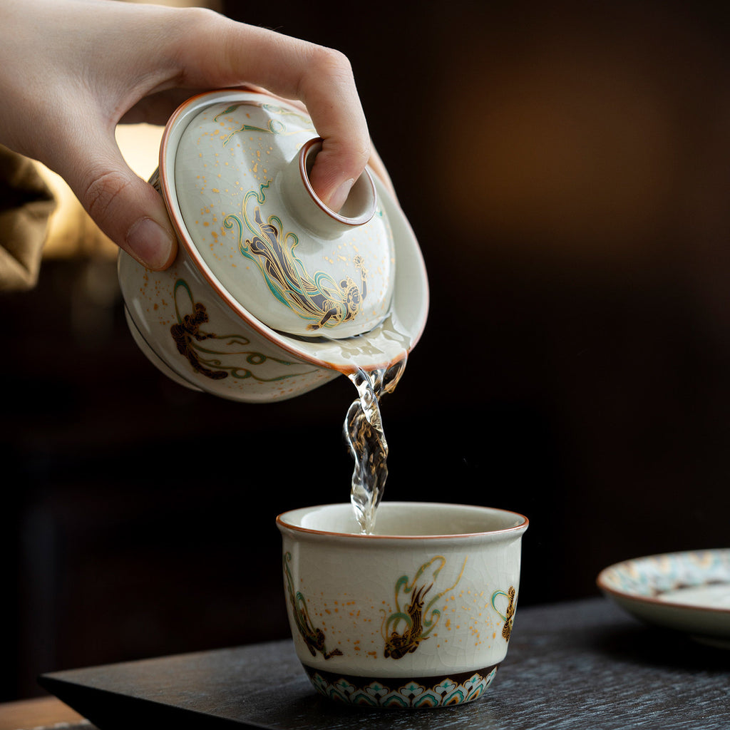 Teetasse aus Keramik mit Dunhuang-Motiv | LuxeStyle