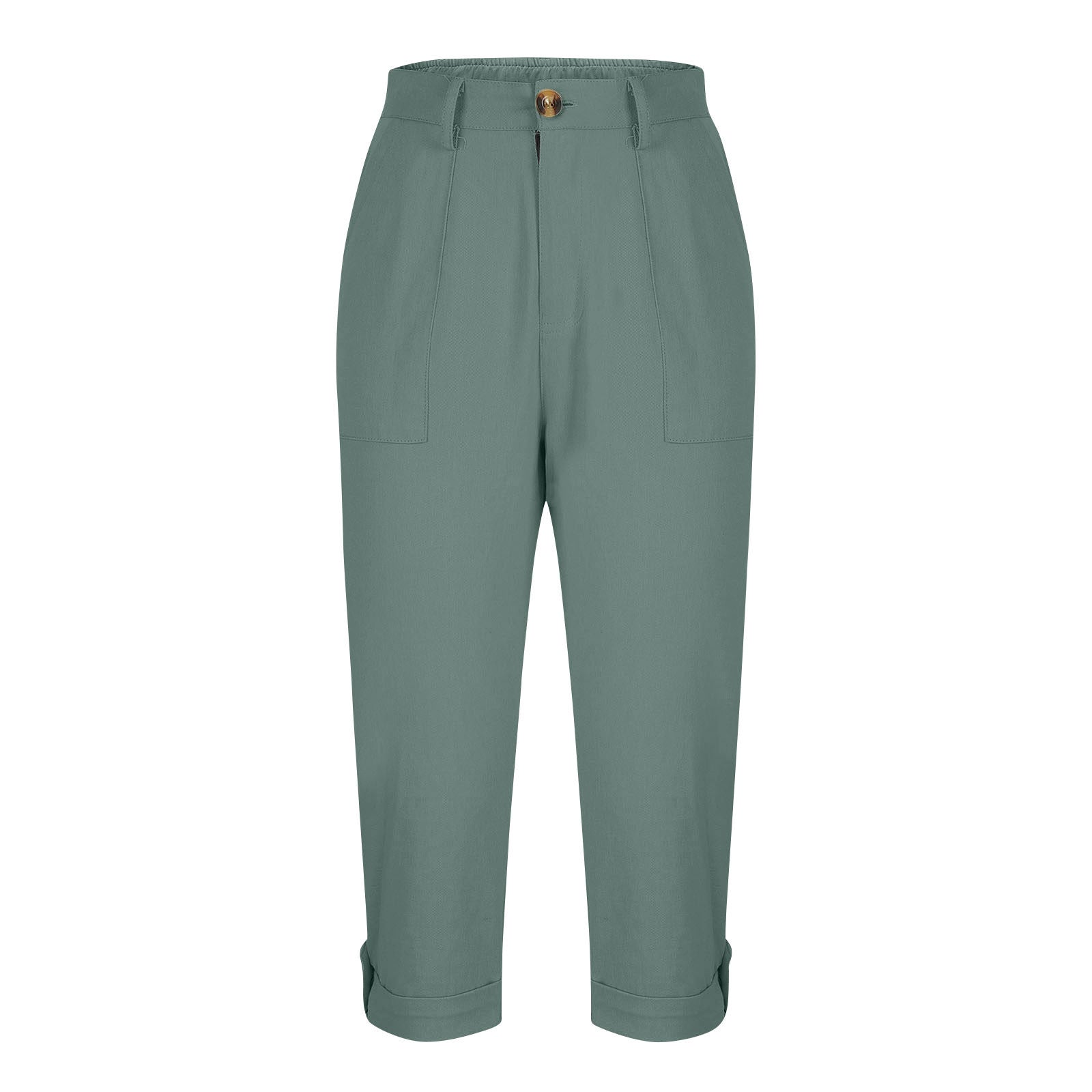 Damen Caprihose mit Roll-up und Knöpfen