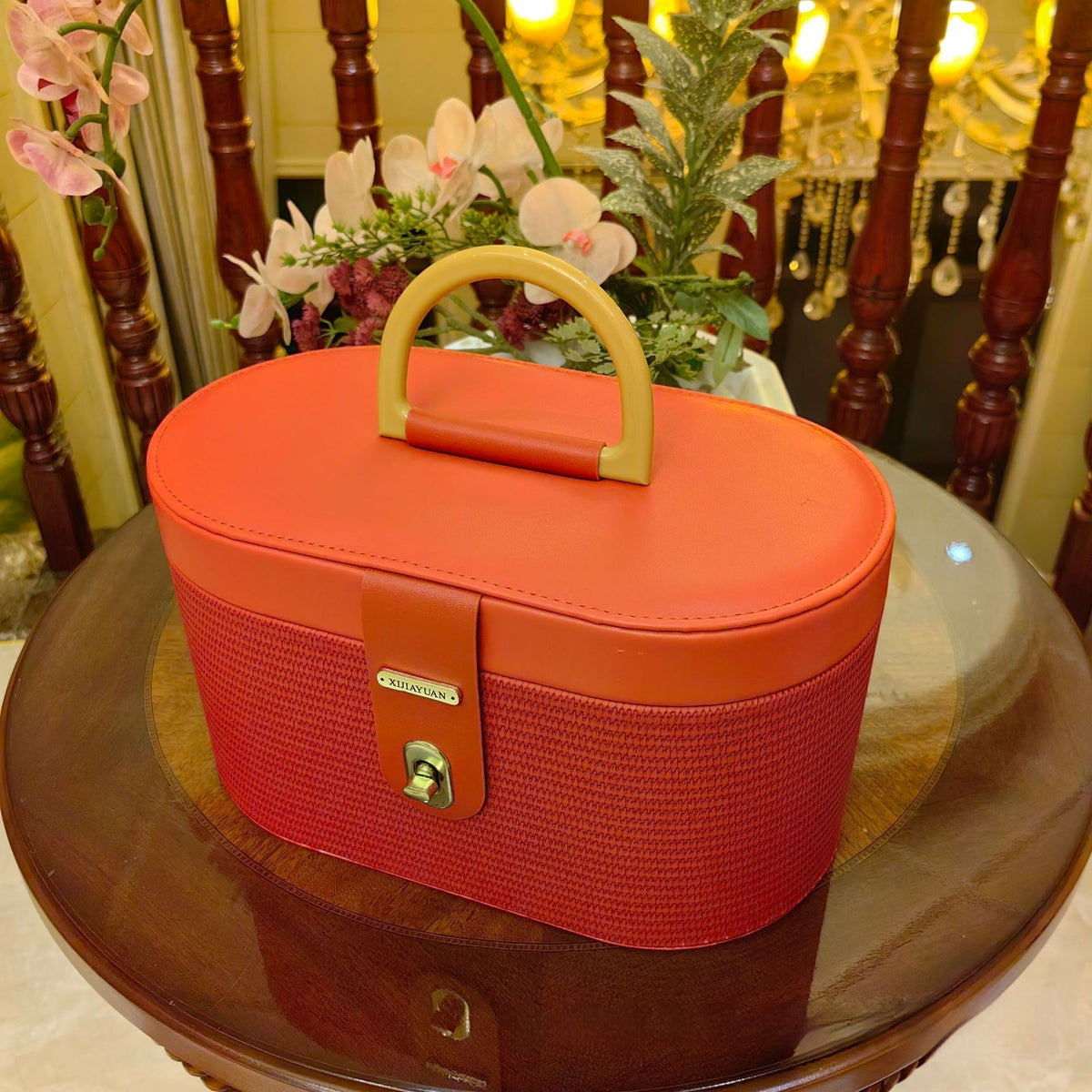Ovaler Kistchen mit Ährenmuster – Leder-Geschenkbox – Bild 6 | LuxeStyle