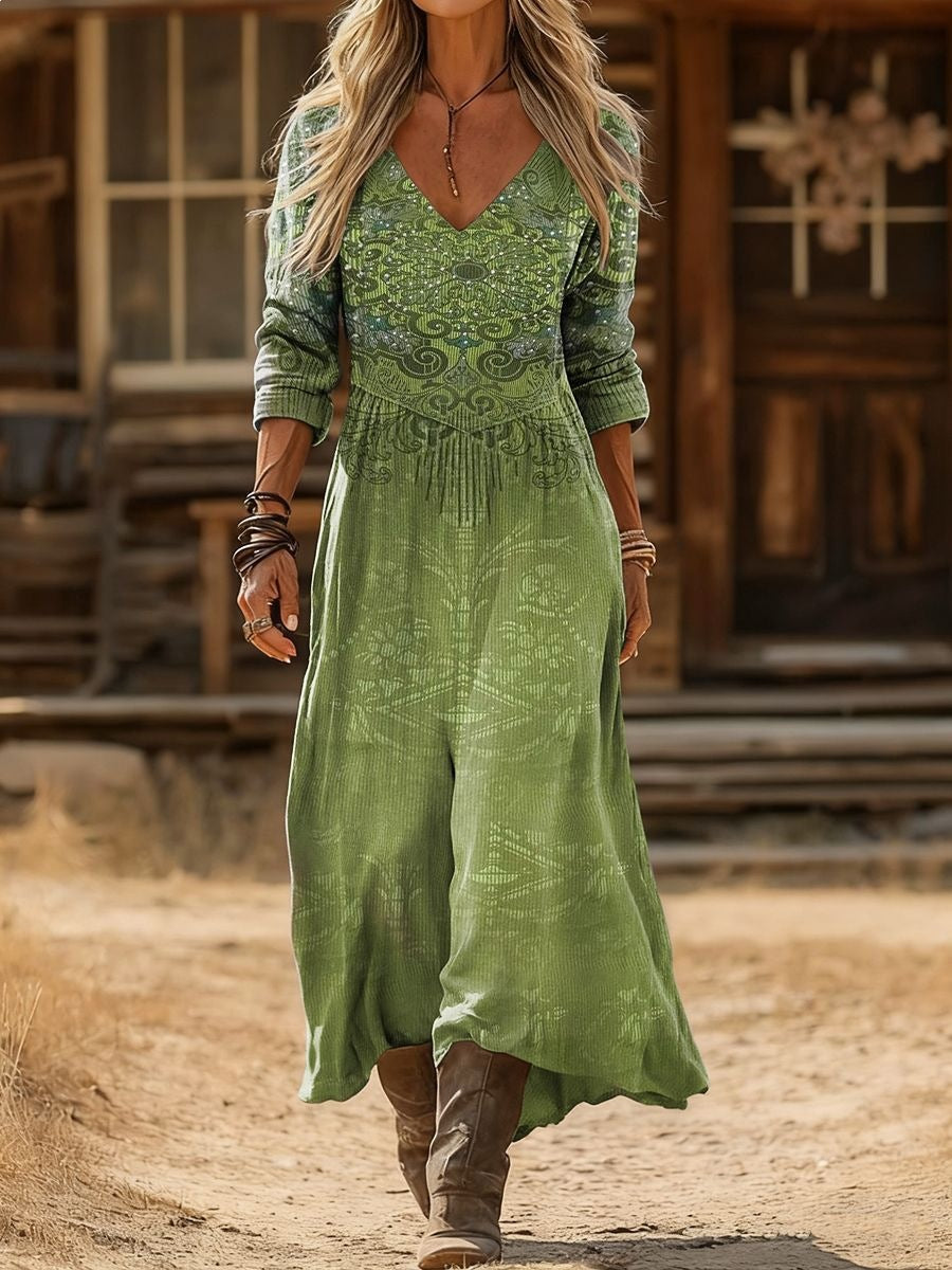 Boho-Kleid mit 3D-Ethno-Muster – Bild 14 | LuxeStyle