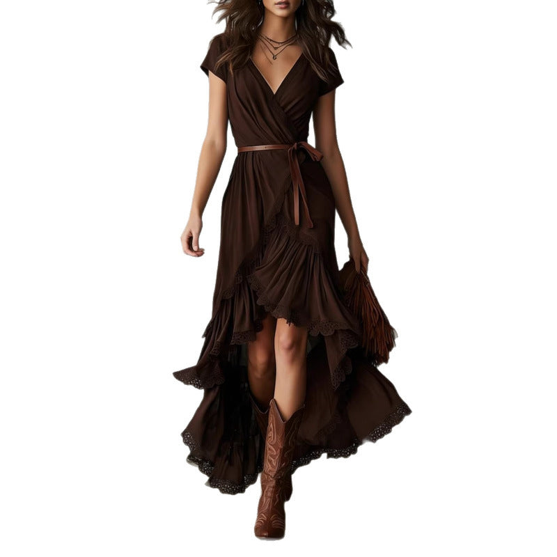Bohemian-Kleid mit V-Ausschnitt