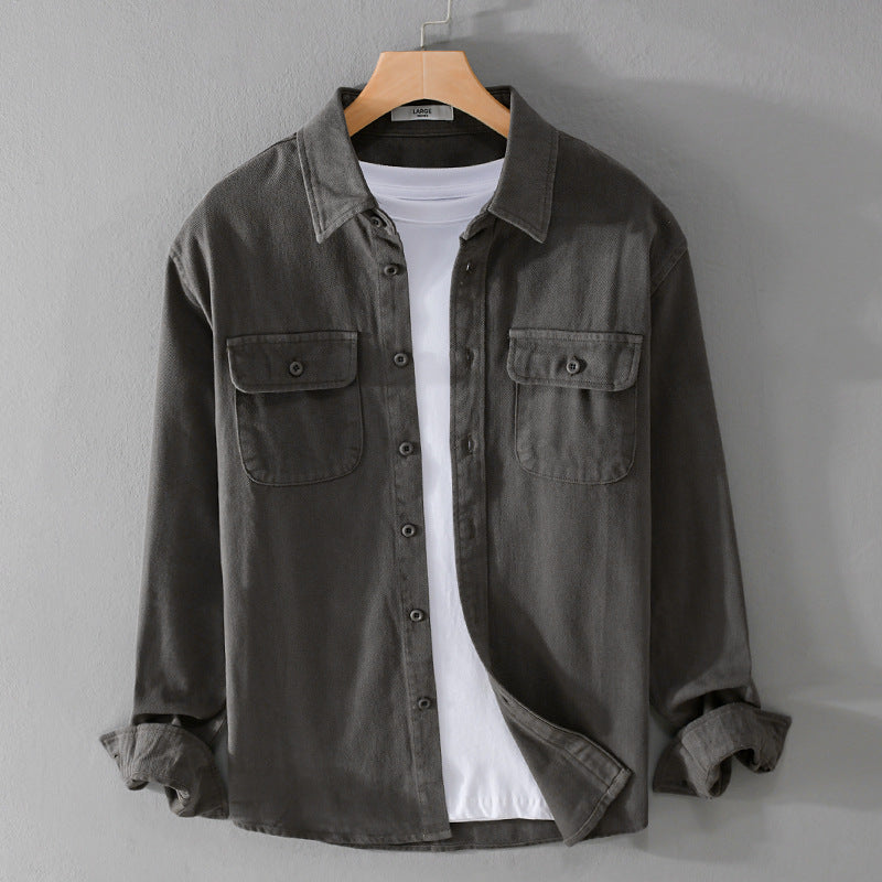 Herren Casual Langarmshirt Hongkong-Stil