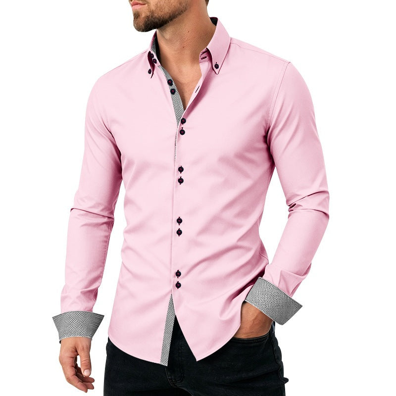 Herren Langarmhemd mit Revers