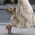 Elegantes Jacquard Maxi-Kleid
