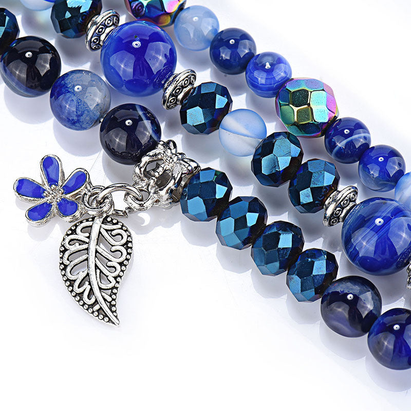 Uhr mit Schmuckarmband aus blauem Kristall – Bild 2 | LuxeStyle