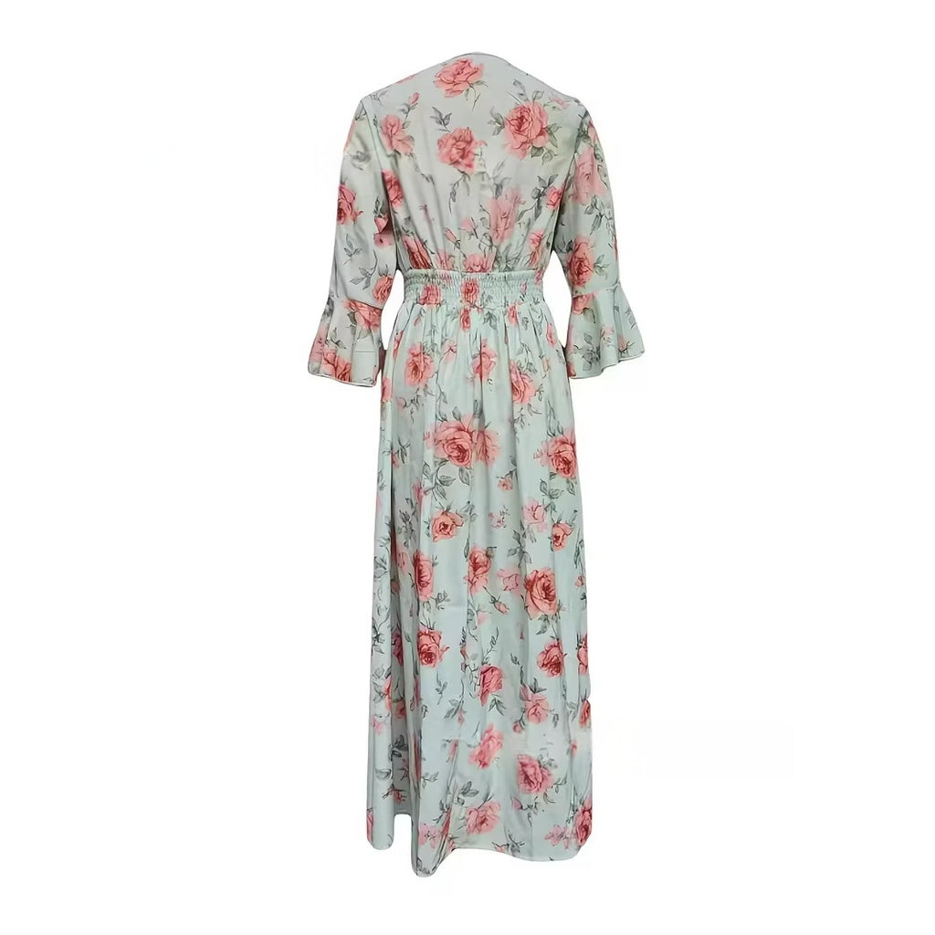 Geblümtes A-Linien Maxikleid – Bild 5 | LuxeStyle