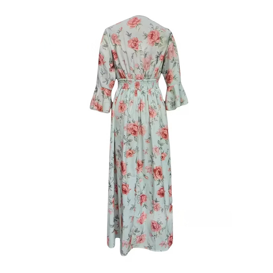 Geblümtes A-Linien Maxikleid – Bild 5 | LuxeStyle