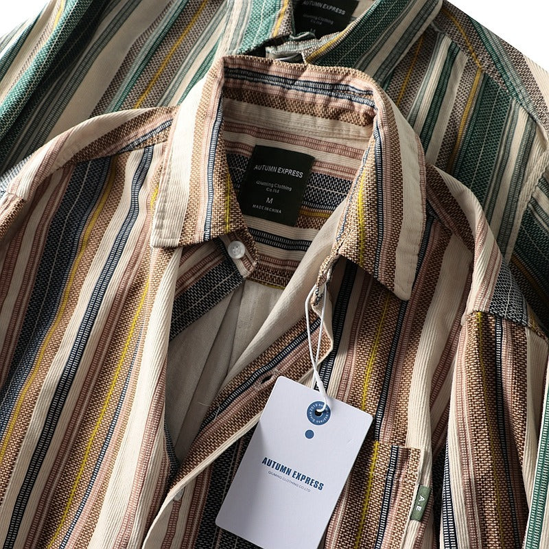 Retro Hemdjacke für Herren mit Streifen – Bild 3 | LuxeStyle