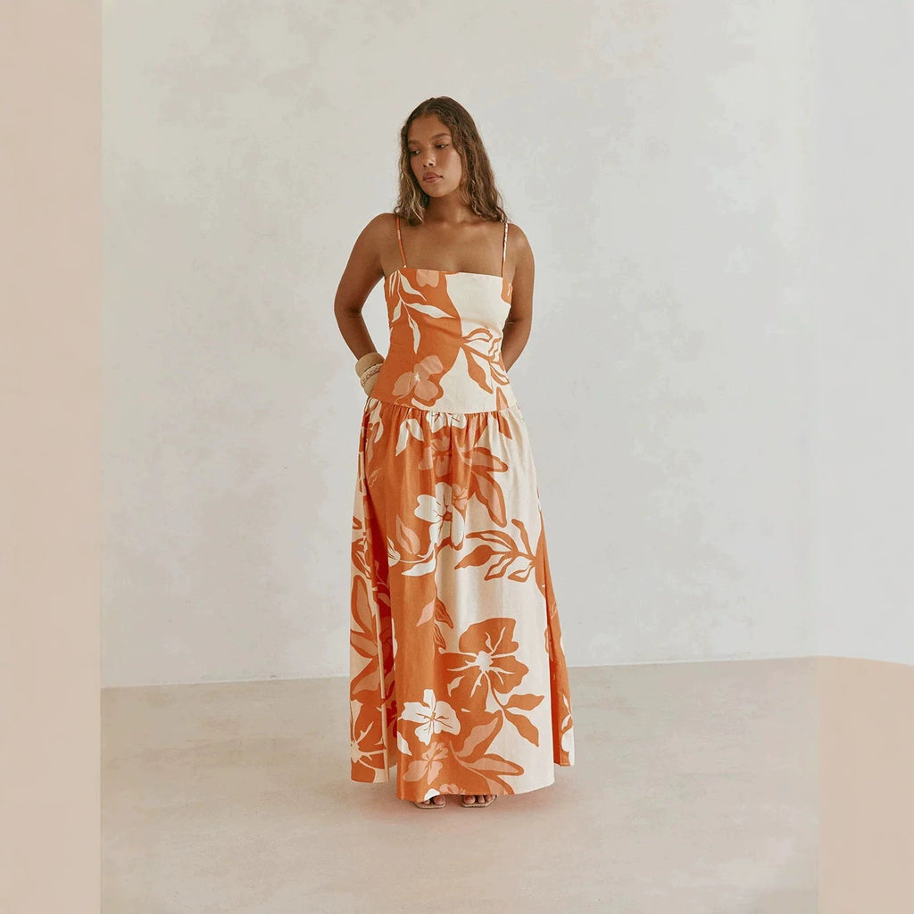 Geblümtes Off-Shoulder Trägerkleid – Bild 2 | LuxeStyle