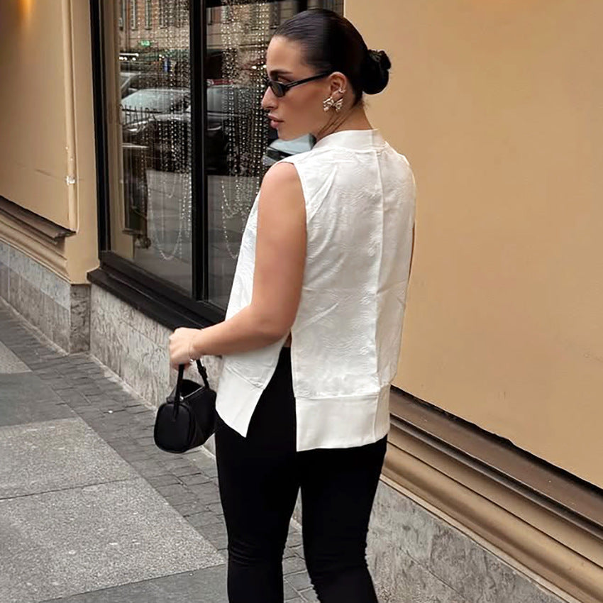 Ärmelloses Casual-Shirt im New Chinese Style – Bild 5 | LuxeStyle