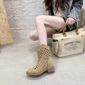 Mesh-Sandalen-Stiefeletten mit Chunky-Heel