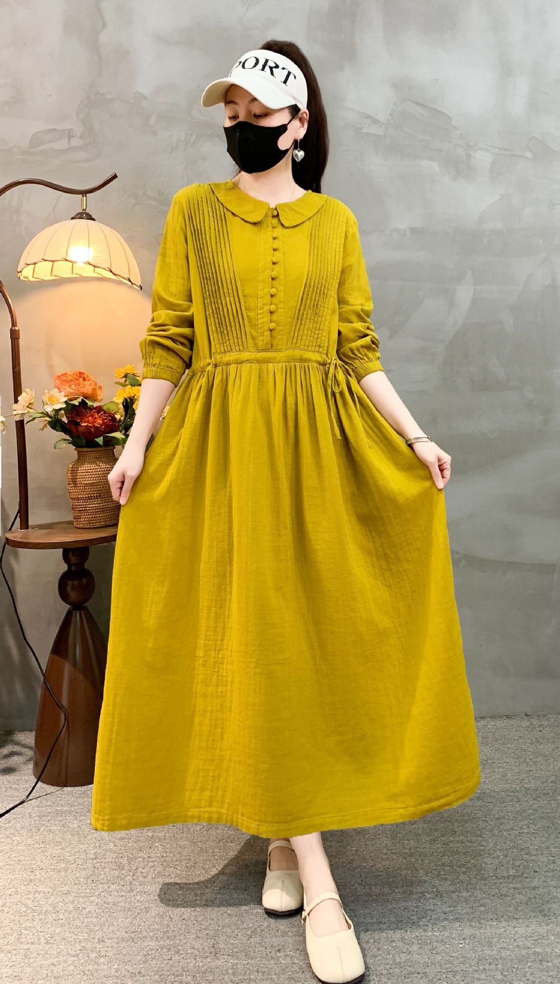 Retro-Kleid mit Langarm