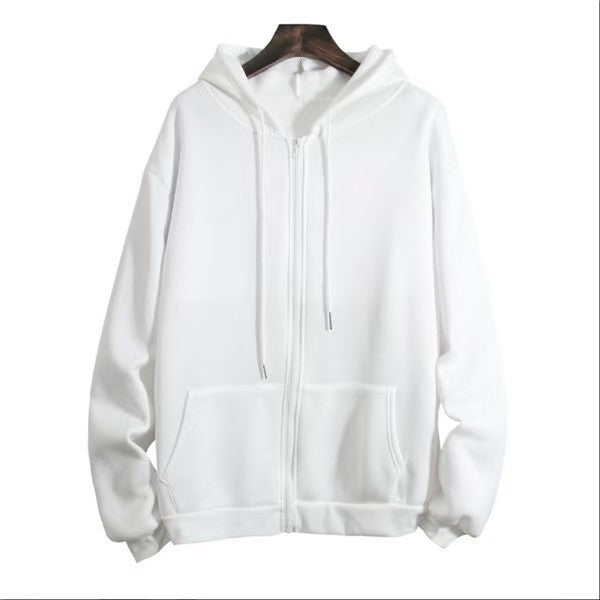Hoodie Cardigan Solid-Fleece