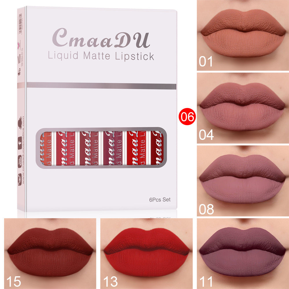 Liquid-Matte-Lippenstift · 6er-Set langanhaltend